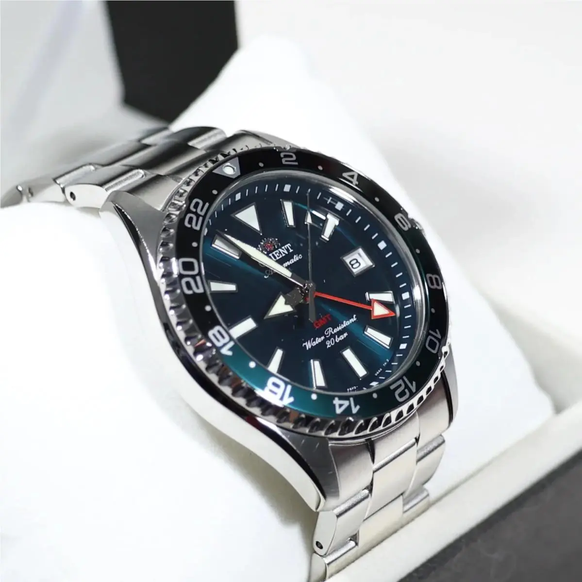 Mako Gmt Green Dial Stainless Steel Men`s Watch RA-BC0002E by Orient