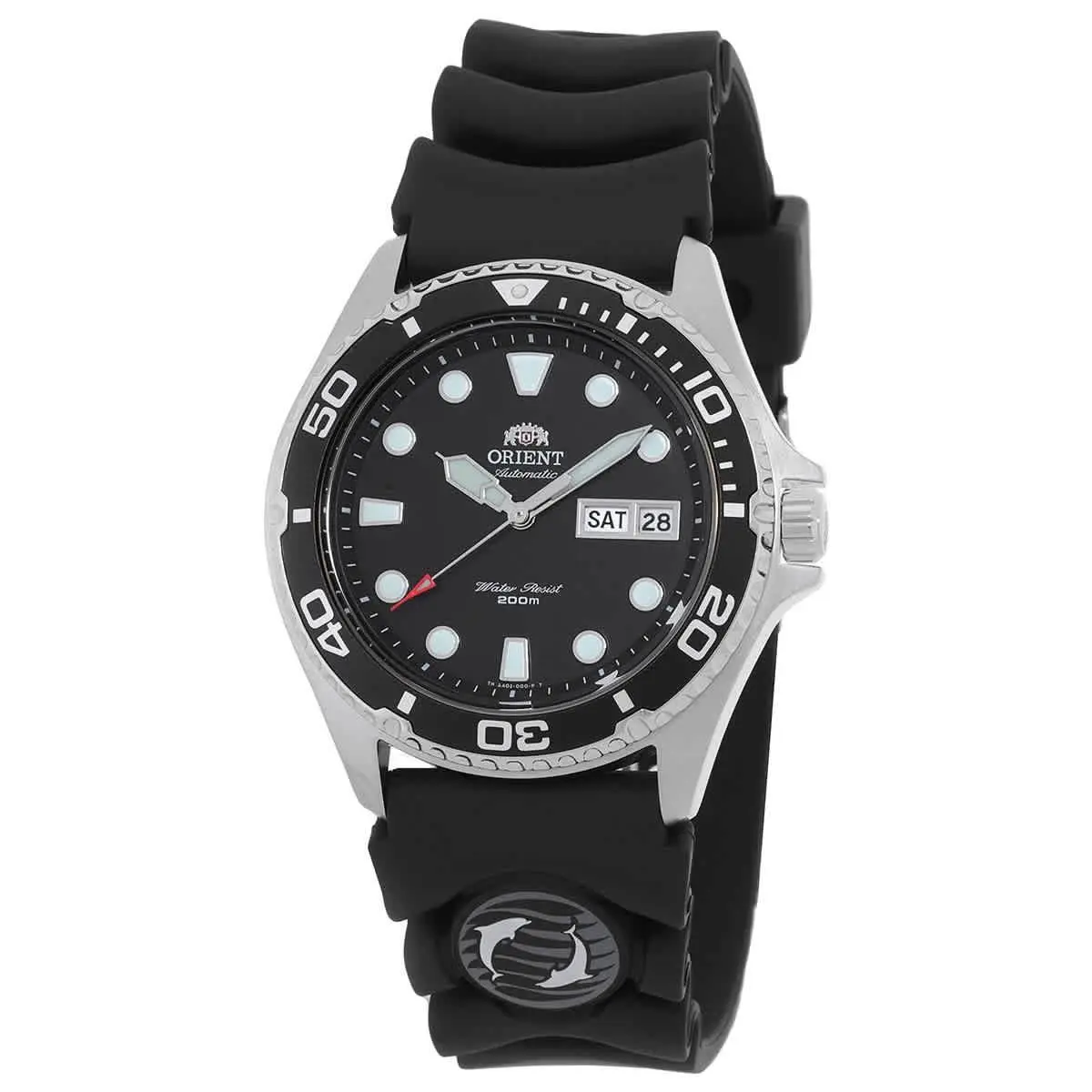 Orient Sports Automatic Black Dial Men`s Watch TAA02007B - Dial: Black, Band: Black, Bezel: Silver-tone