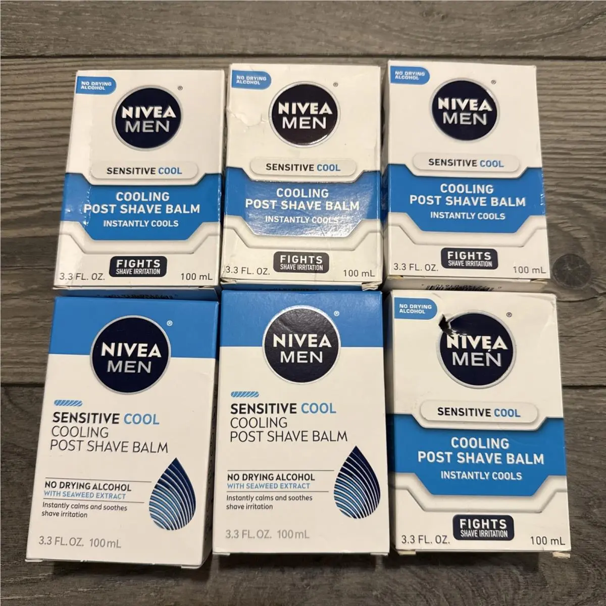 6 Pk  Men Sensitive Cooling Post Shave Balm 3.3 oz Chamomile Seaweed Vit E by Nivea