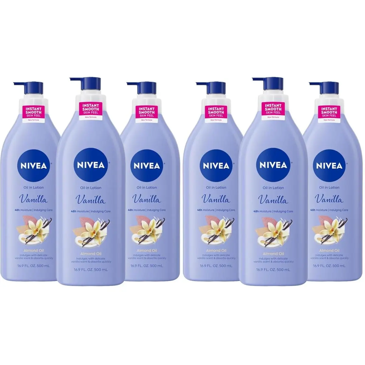 Nivea 16.9 Fl Oz Oil Infused Vanilla Almond Body Lotion For Women Fast Absorbing