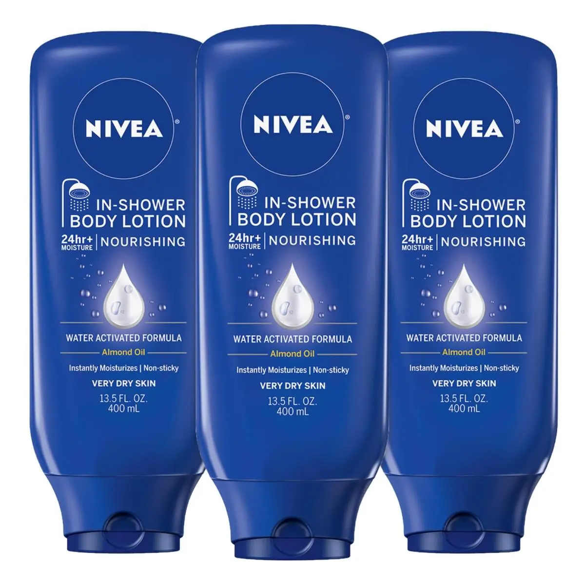 Nivea Nourishing In Shower Lotion Moisturizer Multipack 3 x 13.5 FL OZ Water