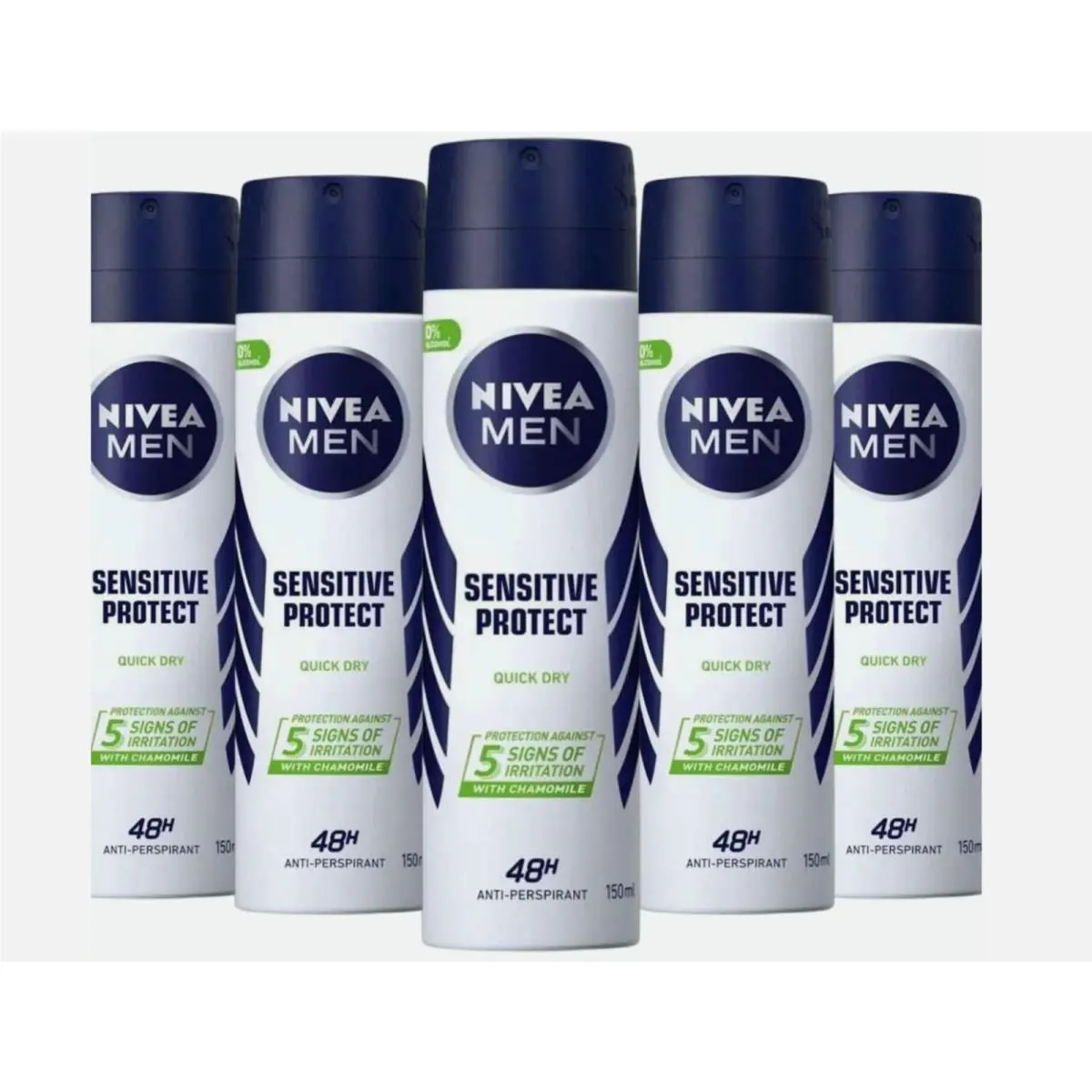 6x Nivea Men Sensitive Protect Quick Dry 48h 150ml 6 Bottles