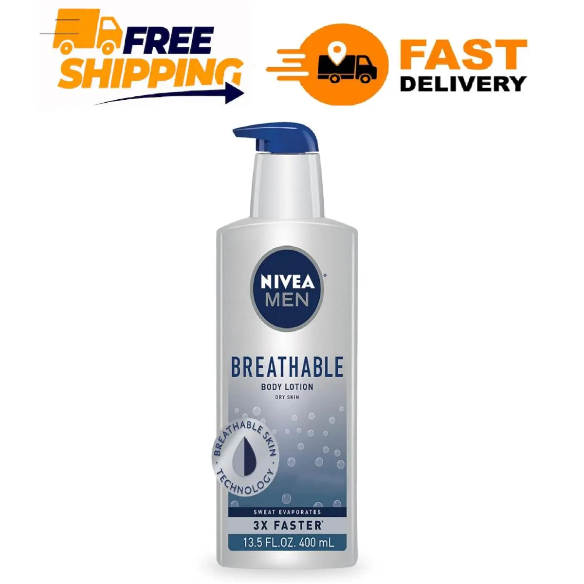 Nivea Men Breathable Body Lotion 48 Hour Hydrating Lotion For Men 13.5 Fl Oz B