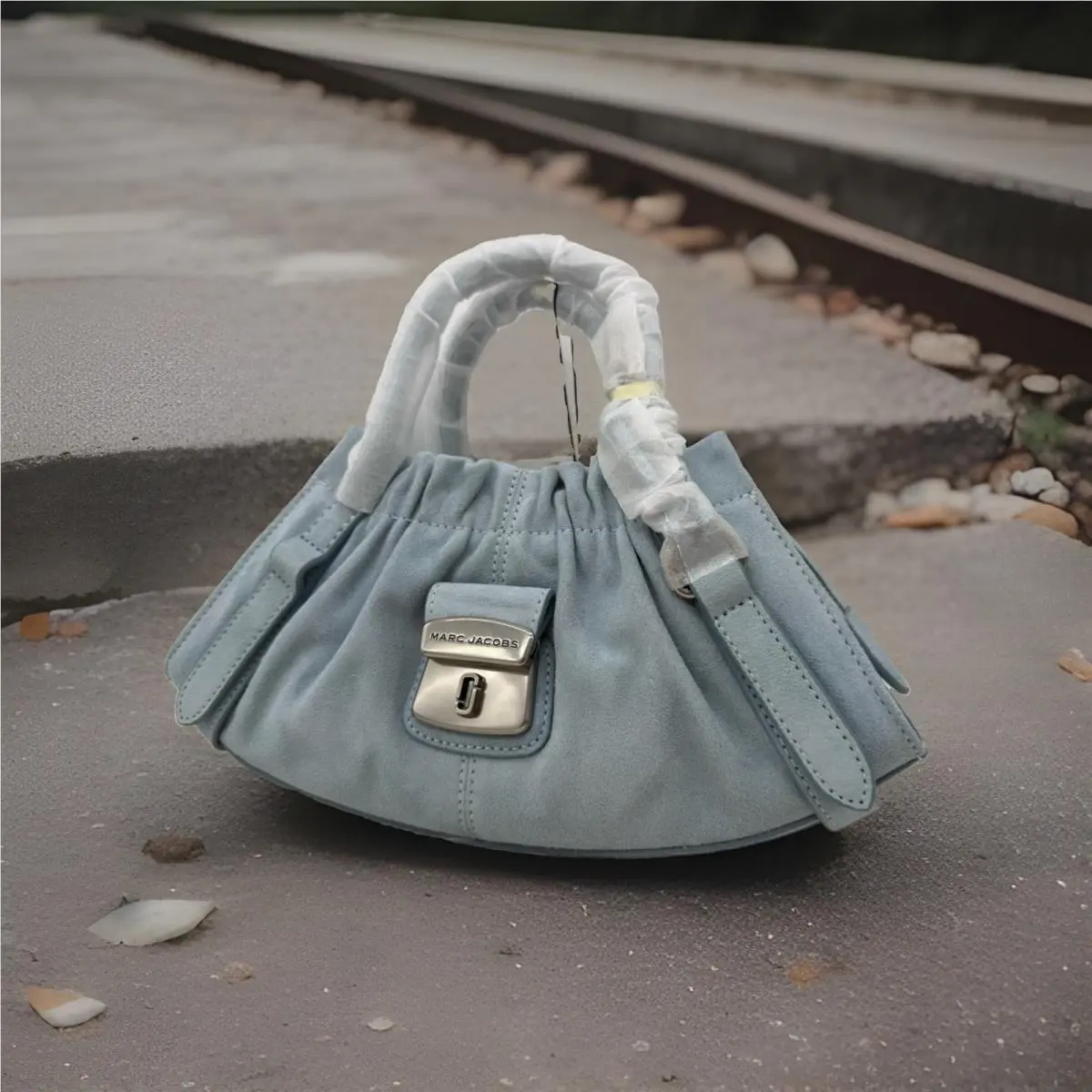 The Christina Small Suede Satchel Crossbody-blue Mist by Marc Jacobs