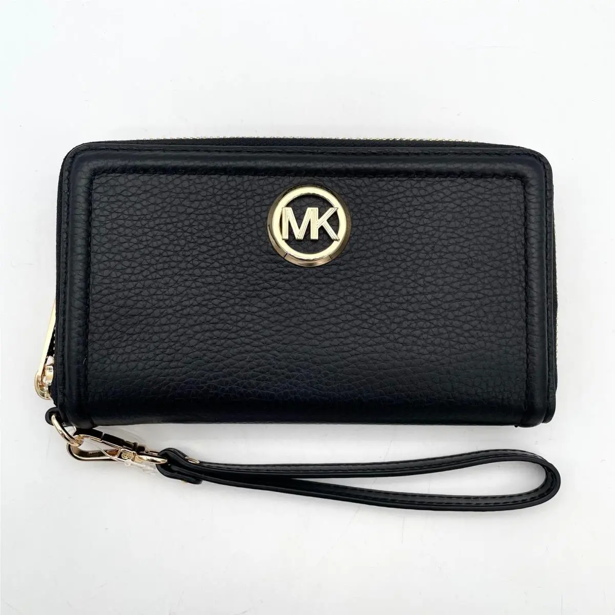 Michael Kors Fulton Leather Wallet Women NS Black 35F9GFTW7L Wristlet Phone