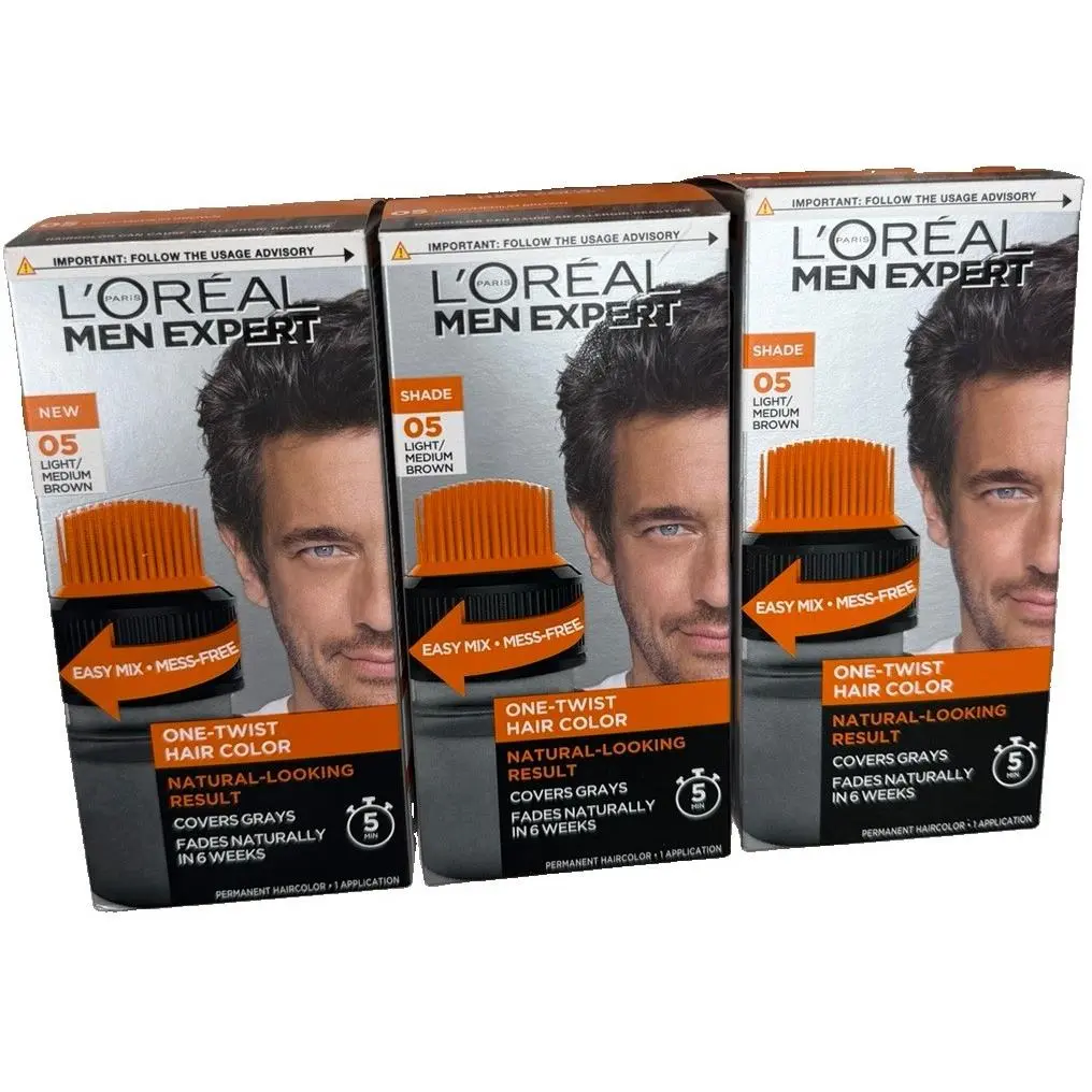 3X Loreal Paris L’oréal Men Expert One-twist Hair Dye Natural Brown 05 Retired by L'Oréal