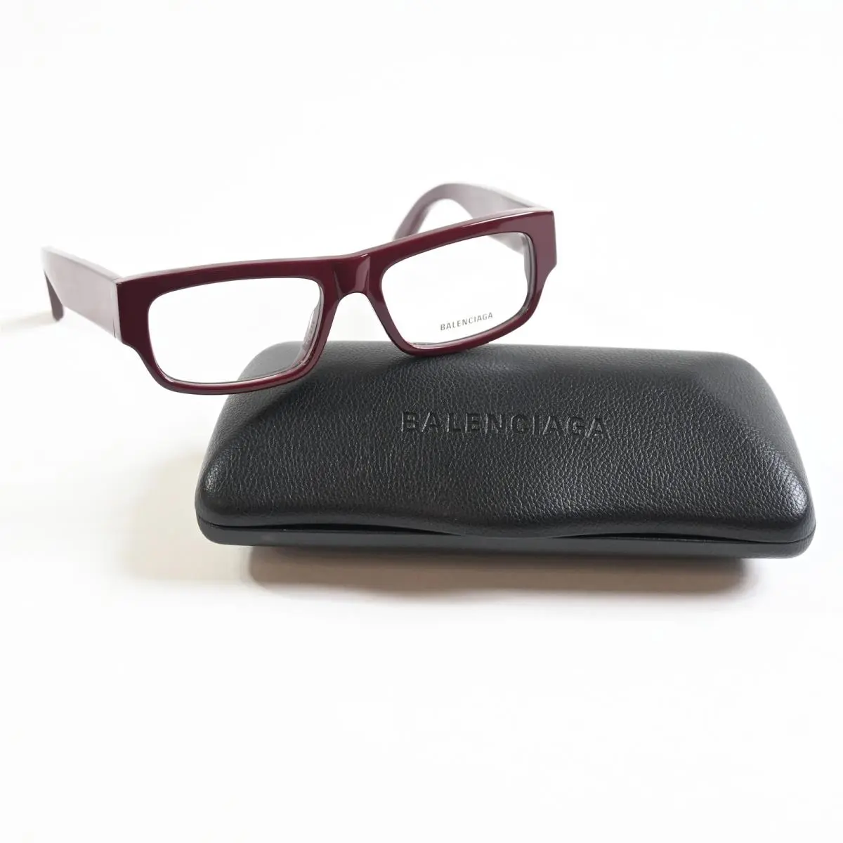 BB0304O 004 Mens Eyeglasses Burgundy 53mm by Balenciaga
