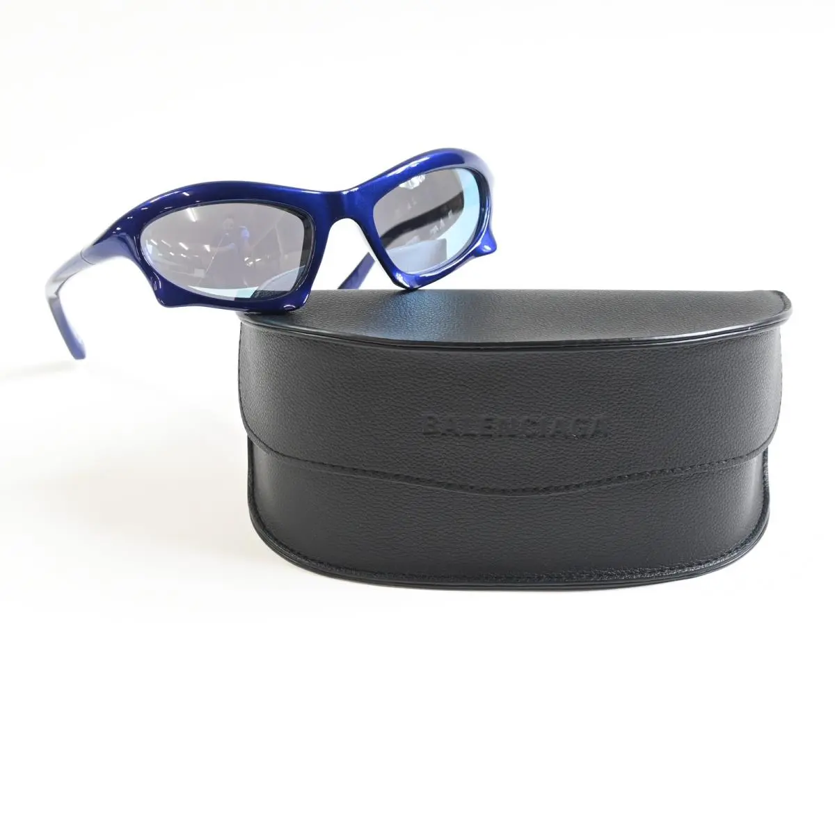 BB0229S 006 Mens Sunglasses Blue 59mm by Balenciaga