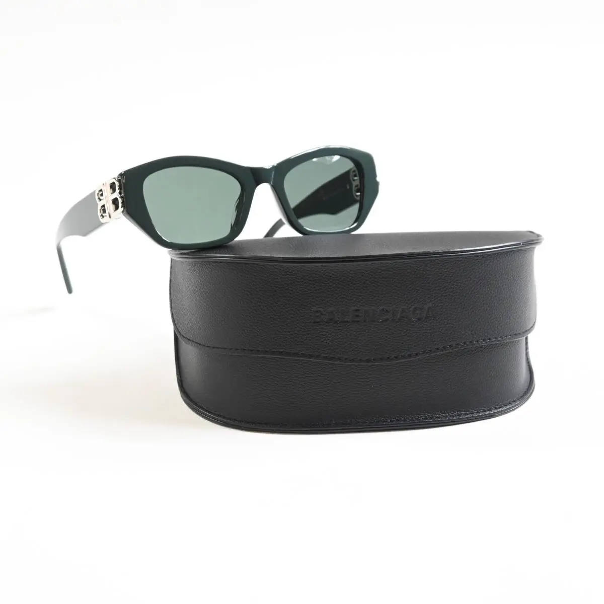 BB0311SK 004 Womens Sunglasses Dark Green/silver 53 by Balenciaga