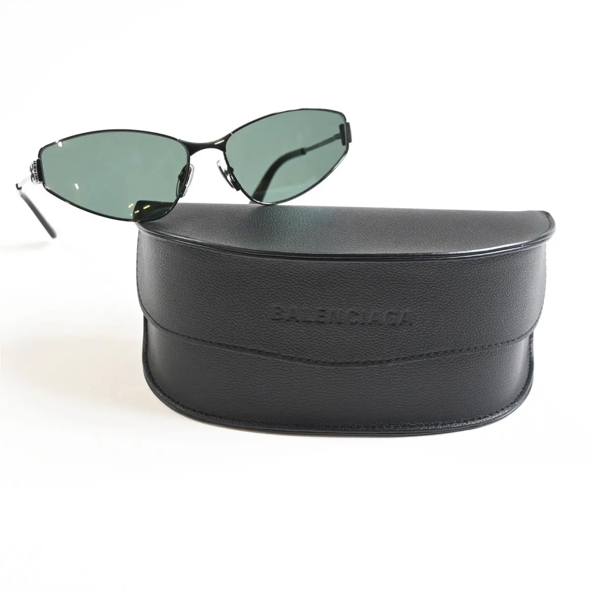 BB0335S 005 Womens Sunglasses Gunmetal/green 65mm by Balenciaga