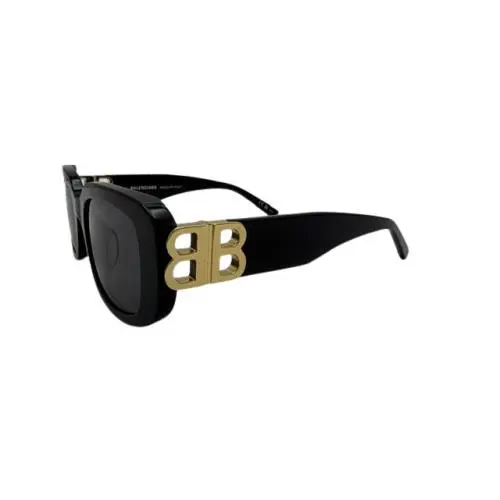 Balenciaga BB0310SK 001 Sunglasses Women`s Black/gold Rectangle Made in Italy