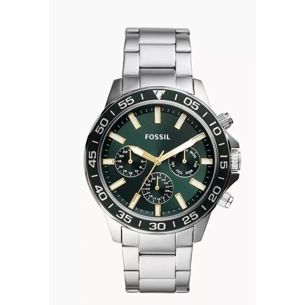 BQ2492 Bannon Chronograph Watch Green Dial Box Papers by Fossil