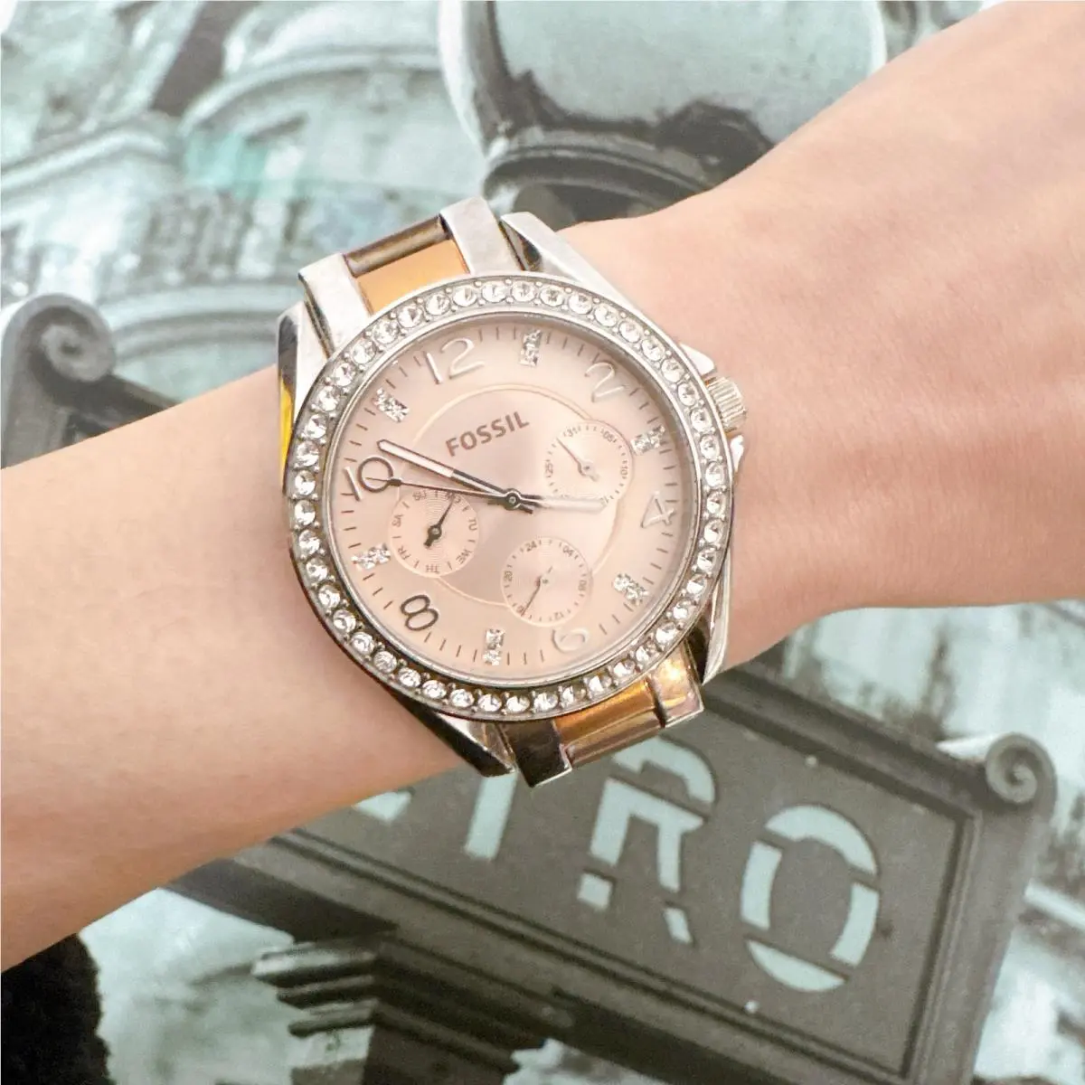 ES4145 Womens Riley Two-tone Stainless Steel Bracelet Watch by Fossil