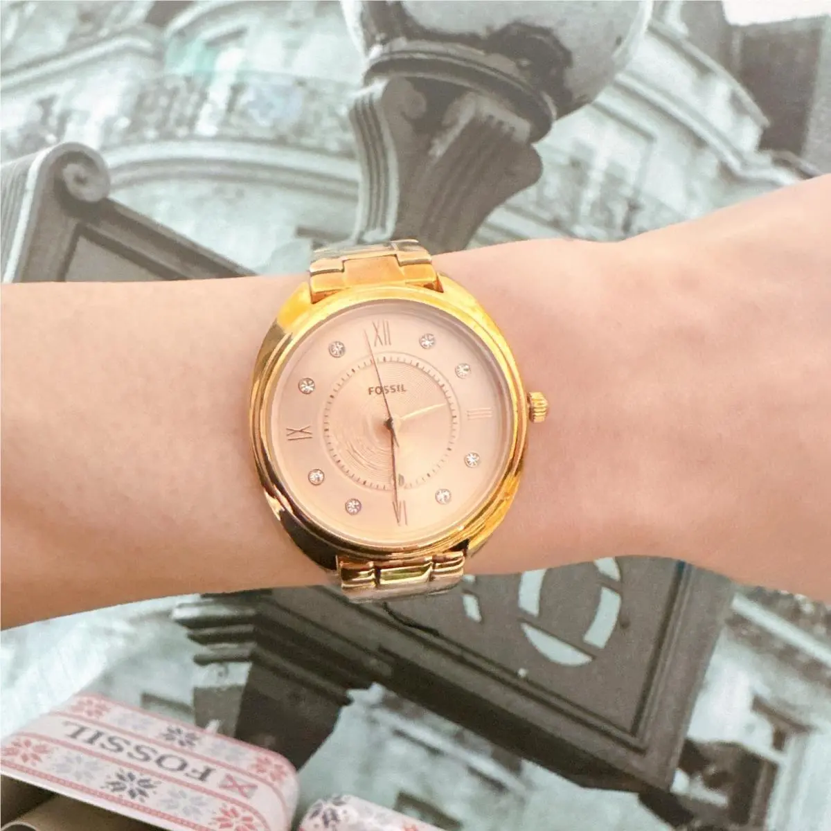 ES5070 Gabby Three-hand Date Rose Gold-tone Stainless Steel Watch by Fossil