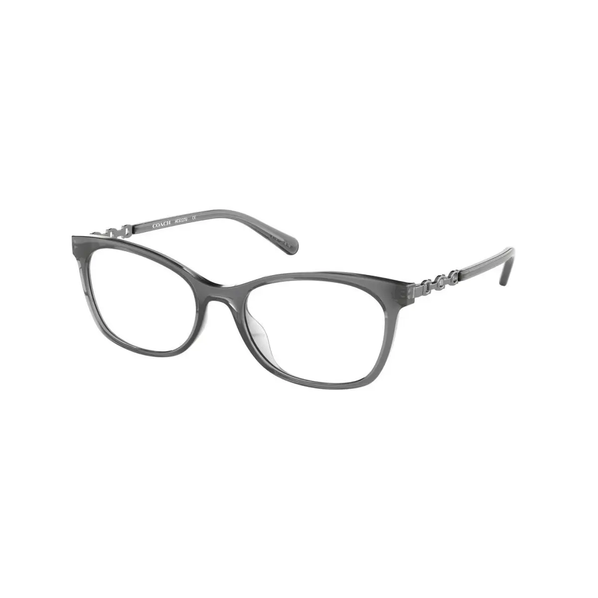 HC6127U 5537 Eyeglasses Women`s Transparent Grey Full Rim Rectangle 53mm by Coach