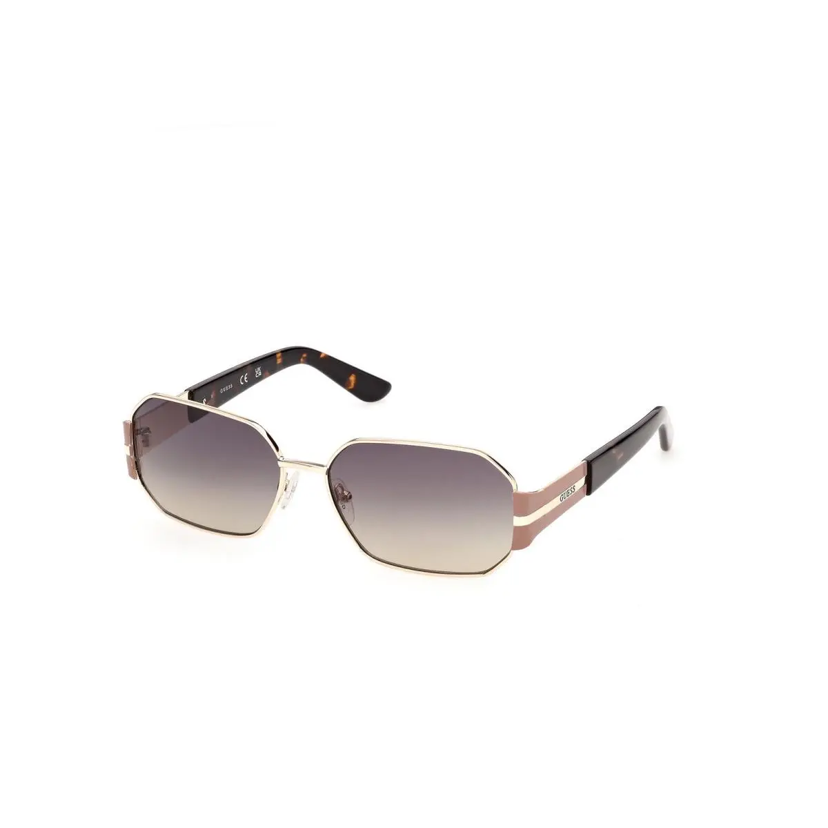 GU 00356 Shiny Deep Gold / Dark Havana 32B Size 58 Sunglasses by Guess