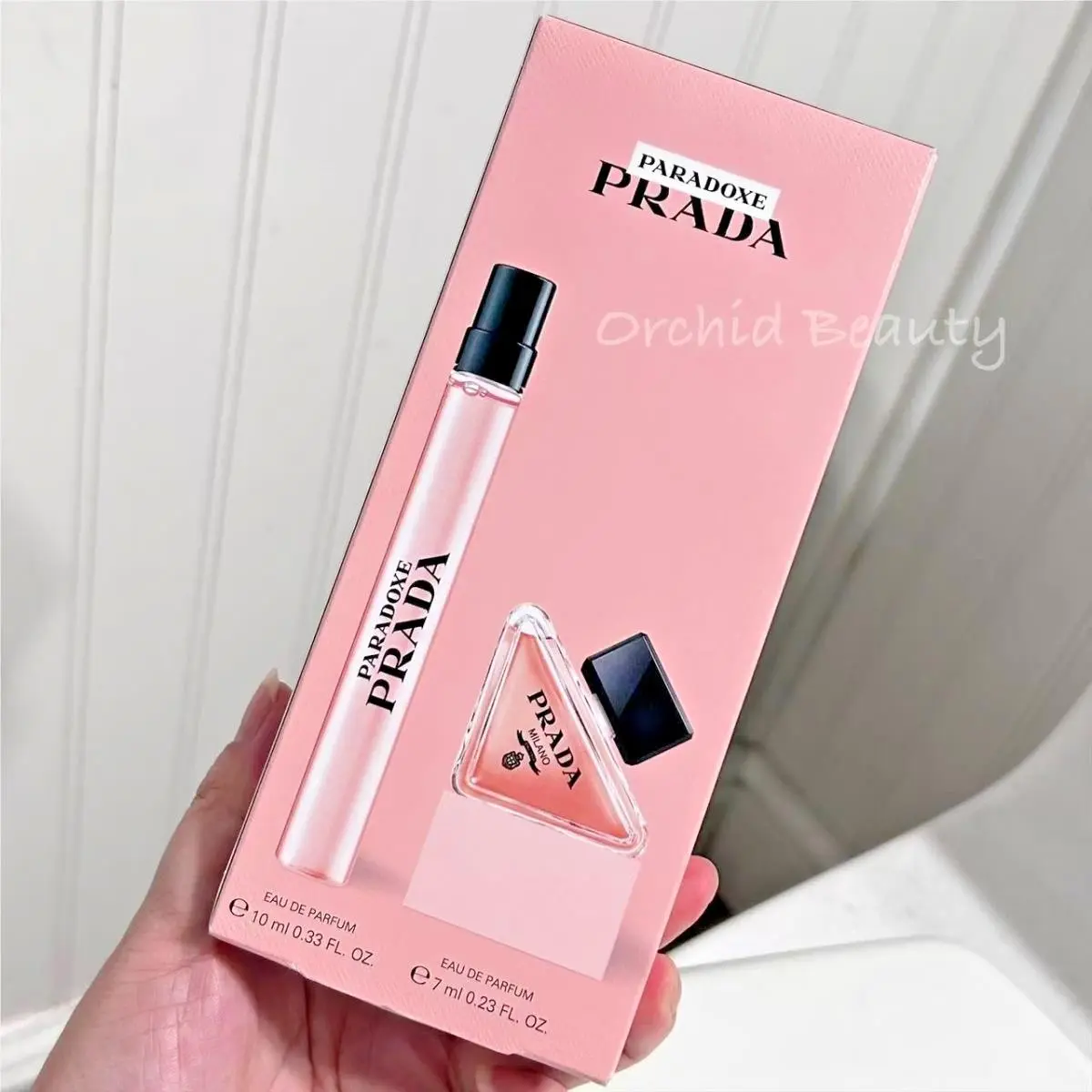 Prada Paradox Edp Perfume Travel Set Spray 0.33 oz + Splash 0.23 oz