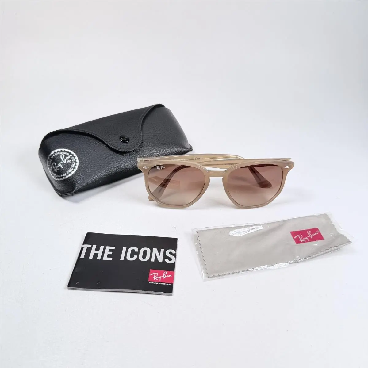 Ray-ban RB4306 6166/13 Sunglasses Beige w/ Brown Gradient Lens Unisex 54mm Italy