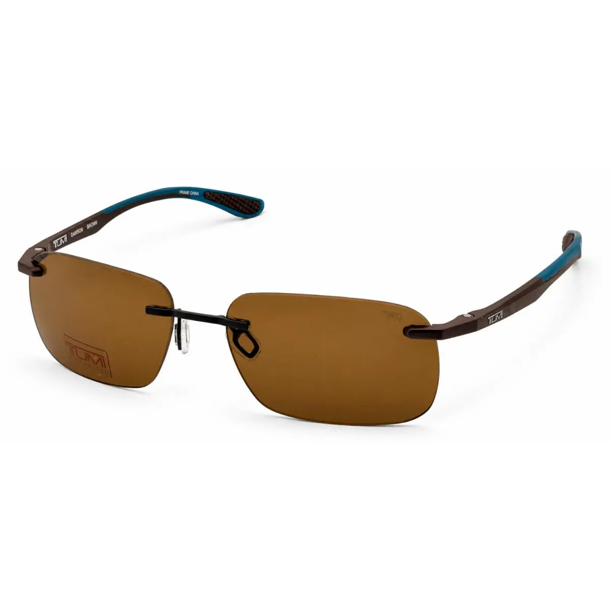 Tumi Mens Brown Rectangle Mens Nylon Sunglass Polarized Lens Dawson