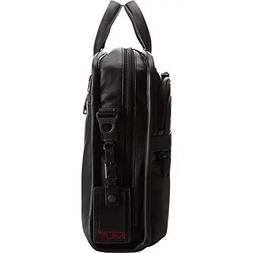 Organizer Portfolio Brief Black Leather-alpha 2 One Size Tumi