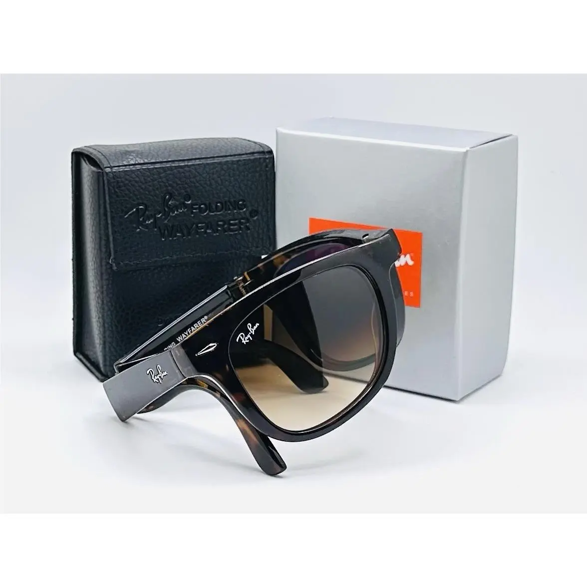 Ray-ban Wayfarer Folding 50mm Sunglasses - Havana / Brown Gradient Lens RB4105