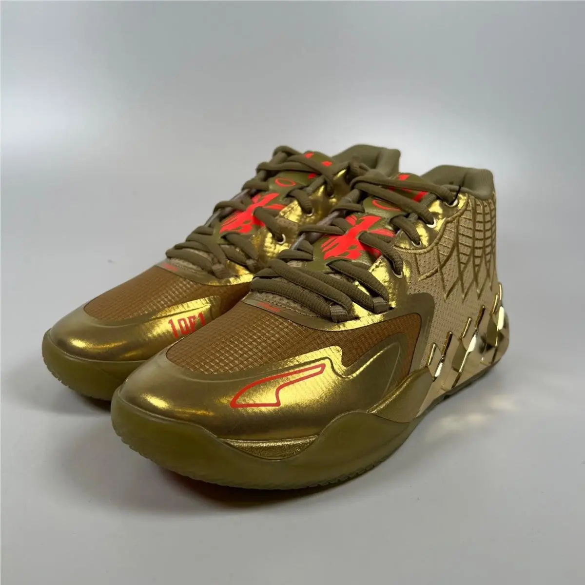 Puma Lamelo Ball MB.01 Golden Child Metallic Gold Fiery Coral 379223-01 Mens 11