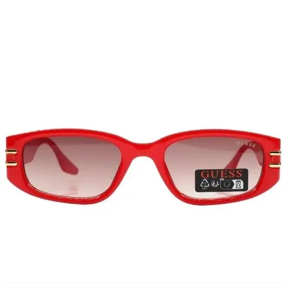 GO00071 66F Red Gold Gradient Acetate Designer Luxury Sunglasses 53-21-150 by Guess