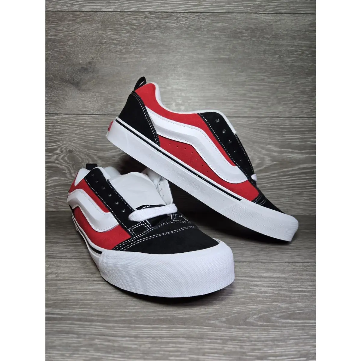 Vans shoes - VANS Knu-Skool - VN0009QC6RT - Black Red White, Manufacturer: Red/True White 0