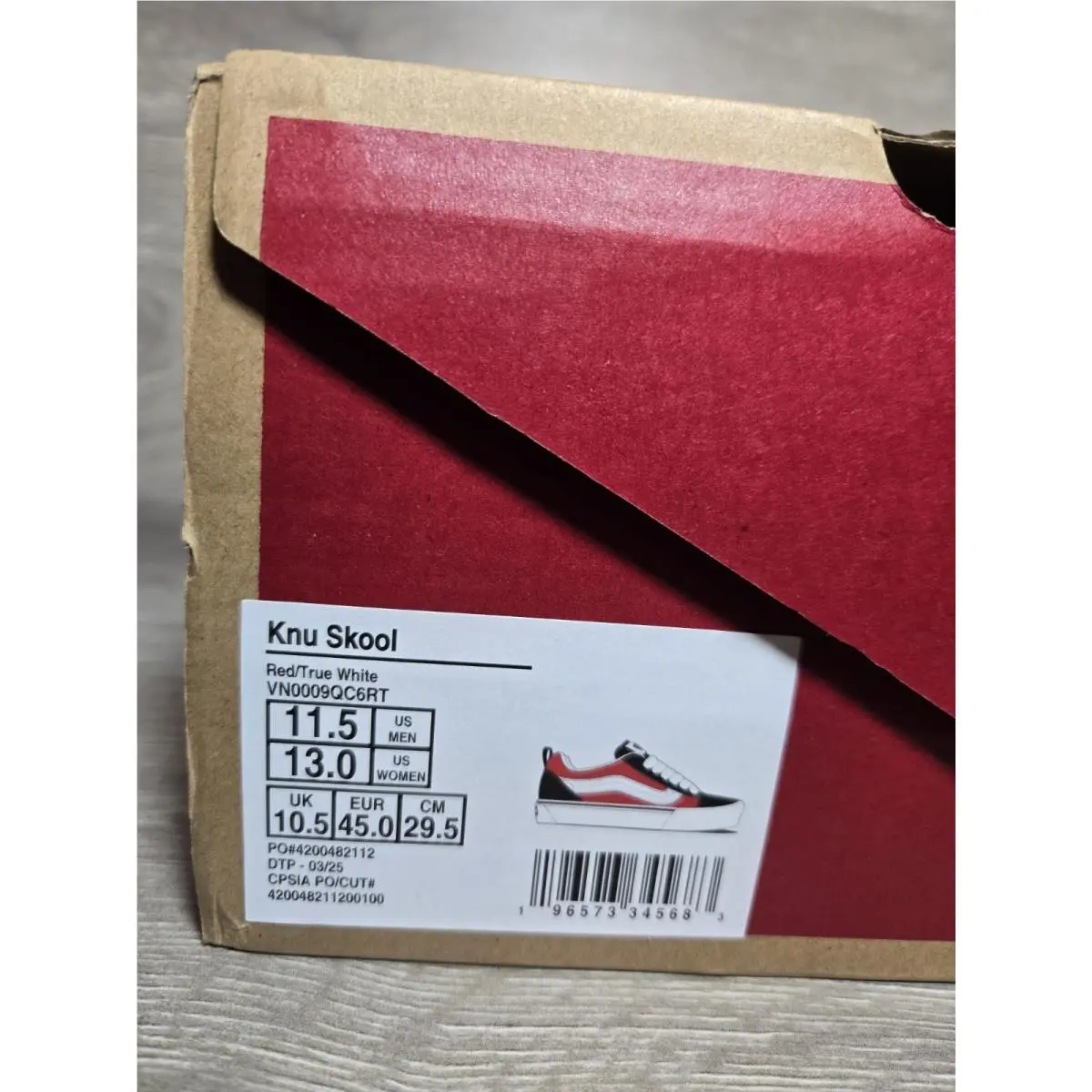 Vans shoes - VANS Knu-Skool - VN0009QC6RT - Black Red White, Manufacturer: Red/True White 5