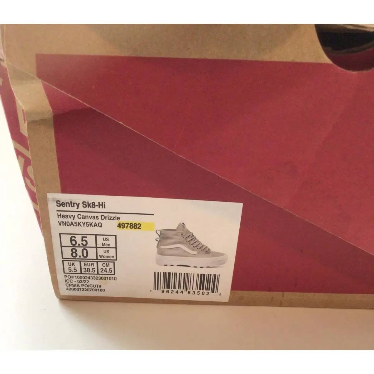 Vans shoes - Sentry SK8 Hi - Sentry - VN0A5KY5KAQ - Gray (UPC: 196244835024) 13