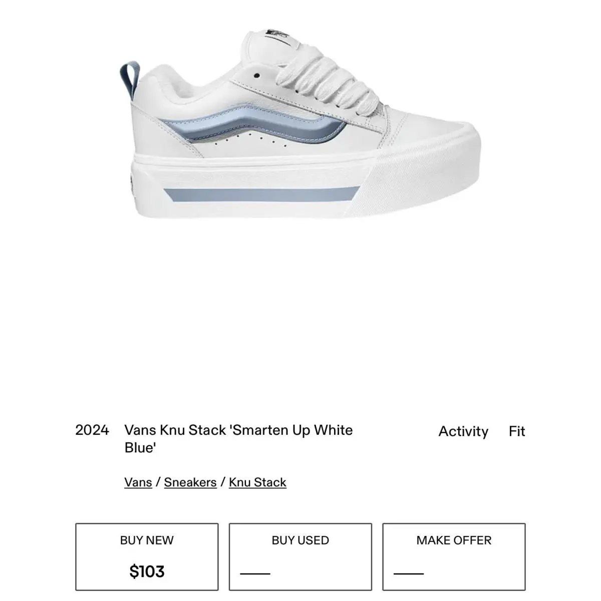 Vans shoes - VANS Knu Stack - Knu Stack - VN000CP6Z5D - White 1