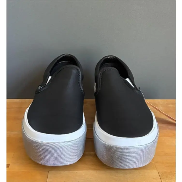 Vans shoes - Vans Classic Slip-On Stacked - Classic Stacked - (Shiny) Black /True White/Silver (UPC: 195439309432) 1