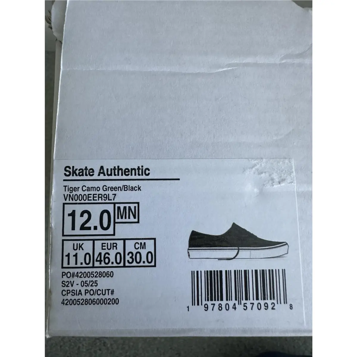 Vans shoes - Vans Skate Authentic Tiger Camo Green Black - VN000EER9L7 - Multicolor, Manufacturer: Green/Black 4