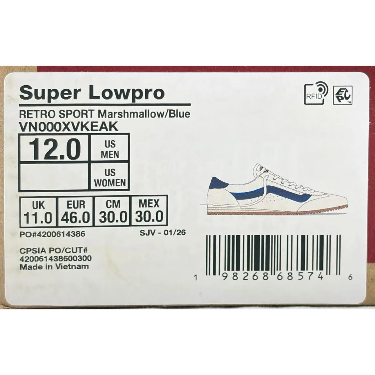 Vans shoes - VANS Super Lowpro - Super Lowpro - VN000XVKEAK - Marshmallow White/Navy Blue (UPC: 198268685746) 12