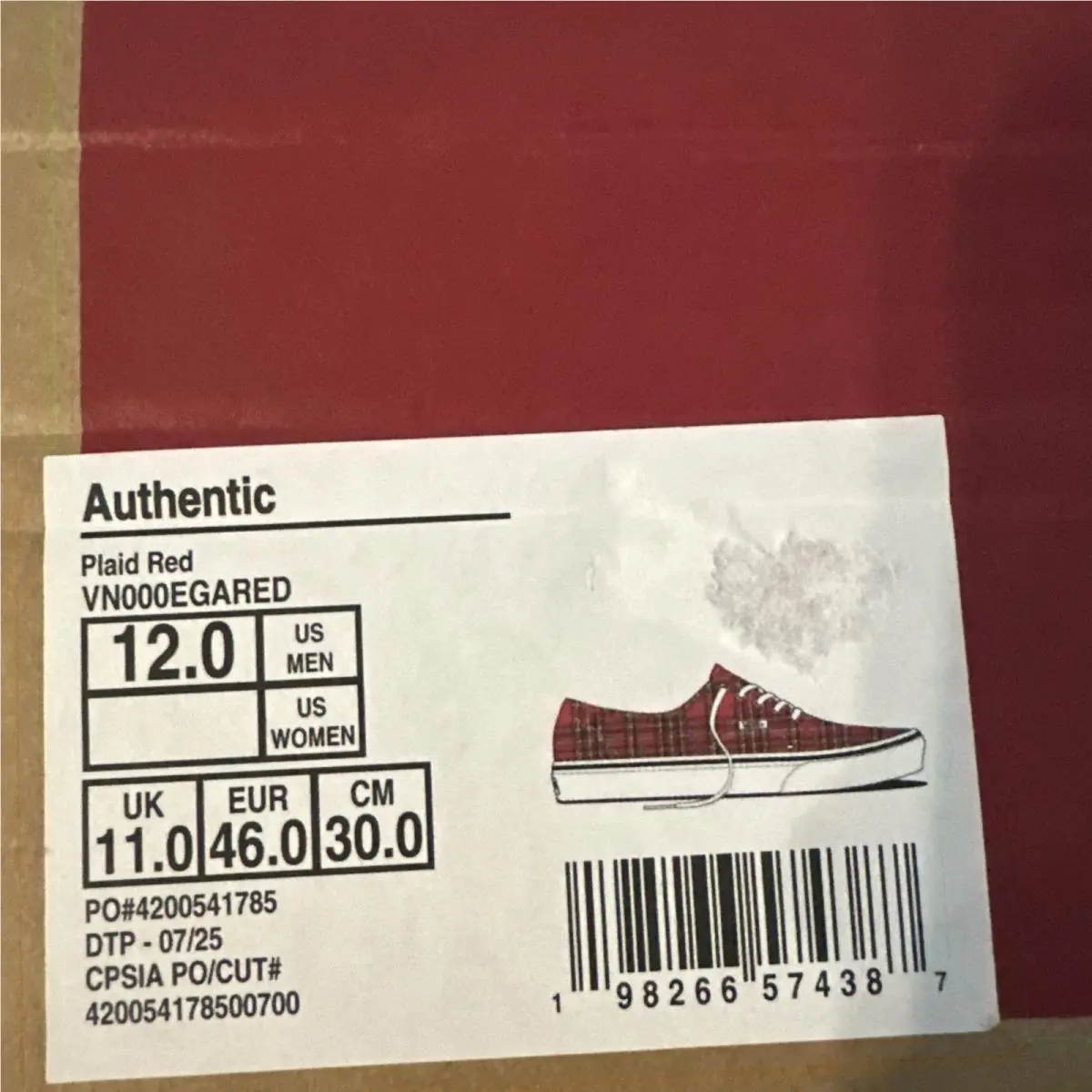 Vans shoes - VANS Authentic - Authentic - VN000EGAEED - Red 5