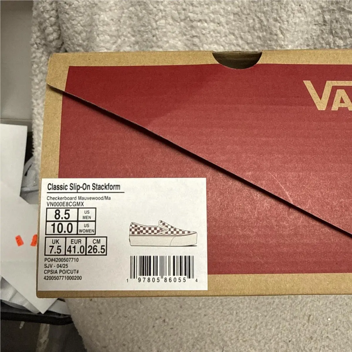 Vans shoes - Classic Slip-On - Classic - VN000E8CGMX - Checkerboard Mauvewood (UPC: 0197805860554) 7