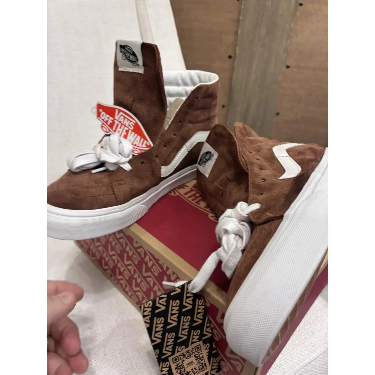 Vans shoes - VANS Sk8-Hi - VN0A7Q5N1RE - Brown, White 9