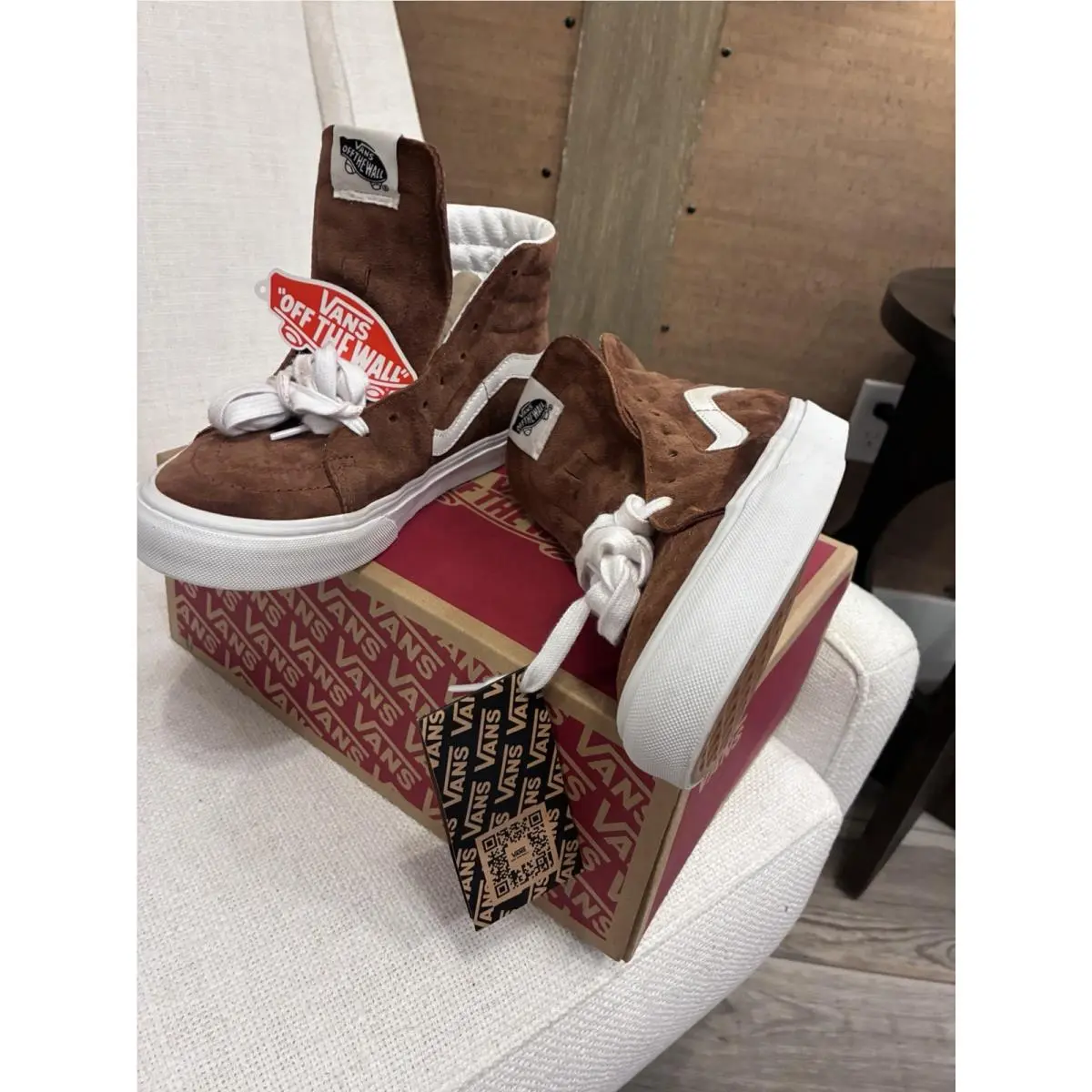 Vans shoes - VANS Sk8-Hi - VN0A7Q5N1RE - Brown, White 10