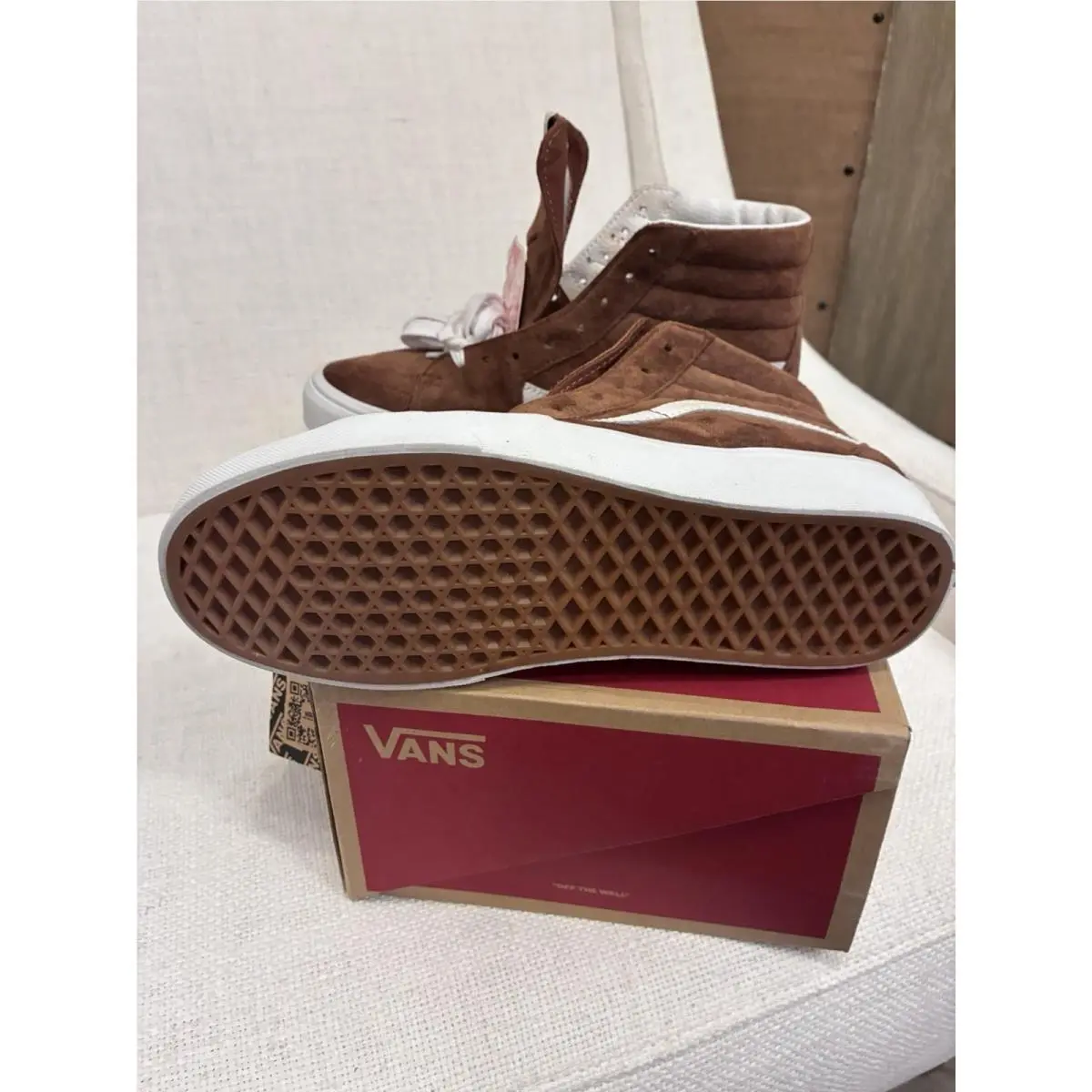 Vans shoes - VANS Sk8-Hi - VN0A7Q5N1RE - Brown, White 11