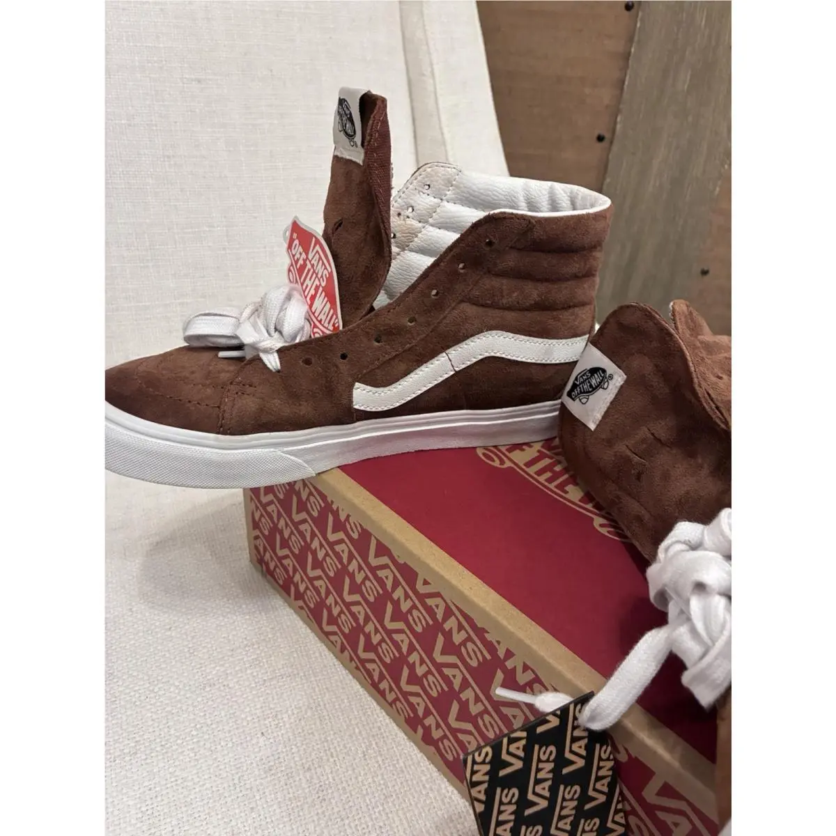 Vans shoes - VANS Sk8-Hi - VN0A7Q5N1RE - Brown, White 12