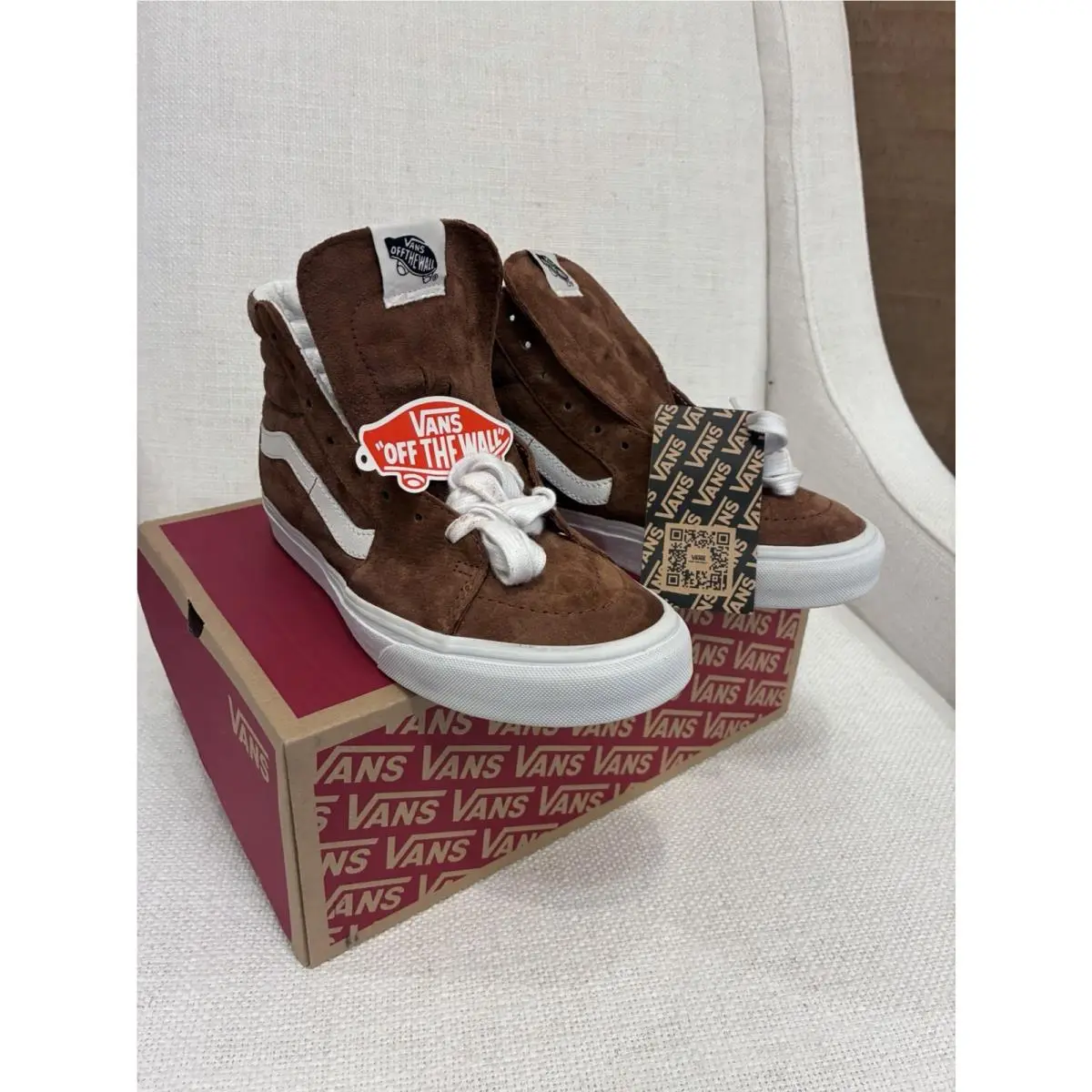 Vans shoes - VANS Sk8-Hi - VN0A7Q5N1RE - Brown, White 1