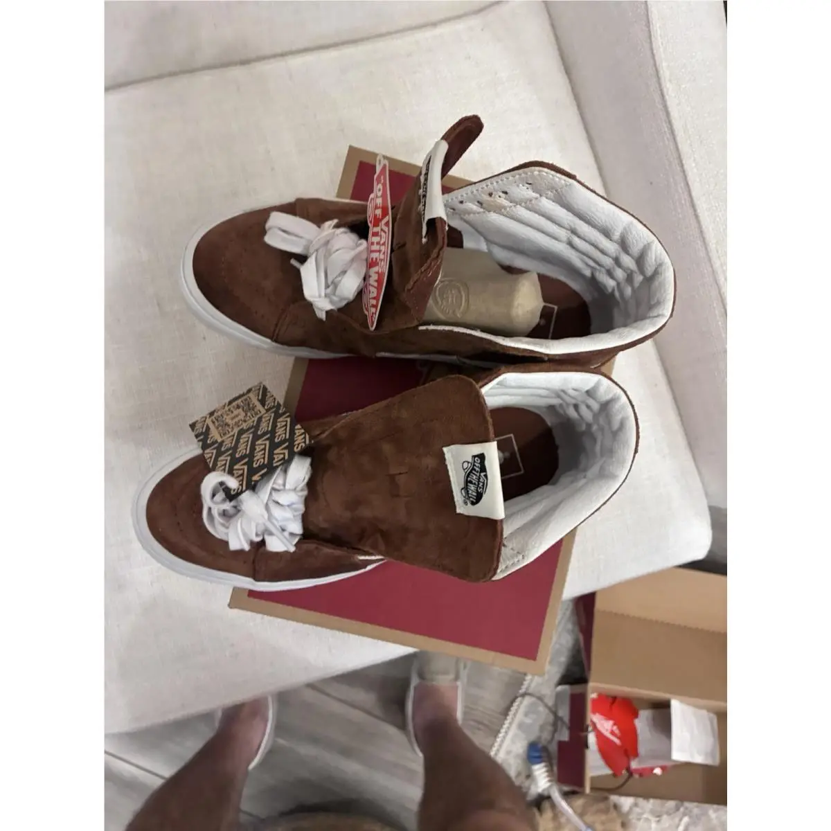 Vans shoes - VANS Sk8-Hi - VN0A7Q5N1RE - Brown, White 6
