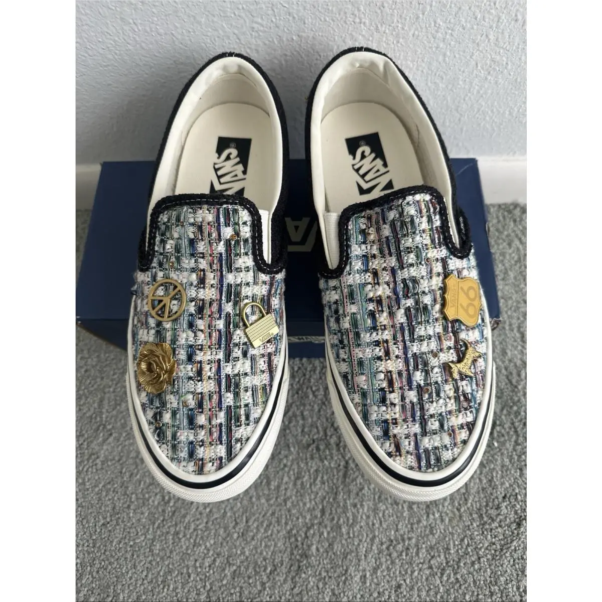 Vans shoes - Vans LX Classic Slip-On 98 - VN000D9WY28 - Ivory White Black 0