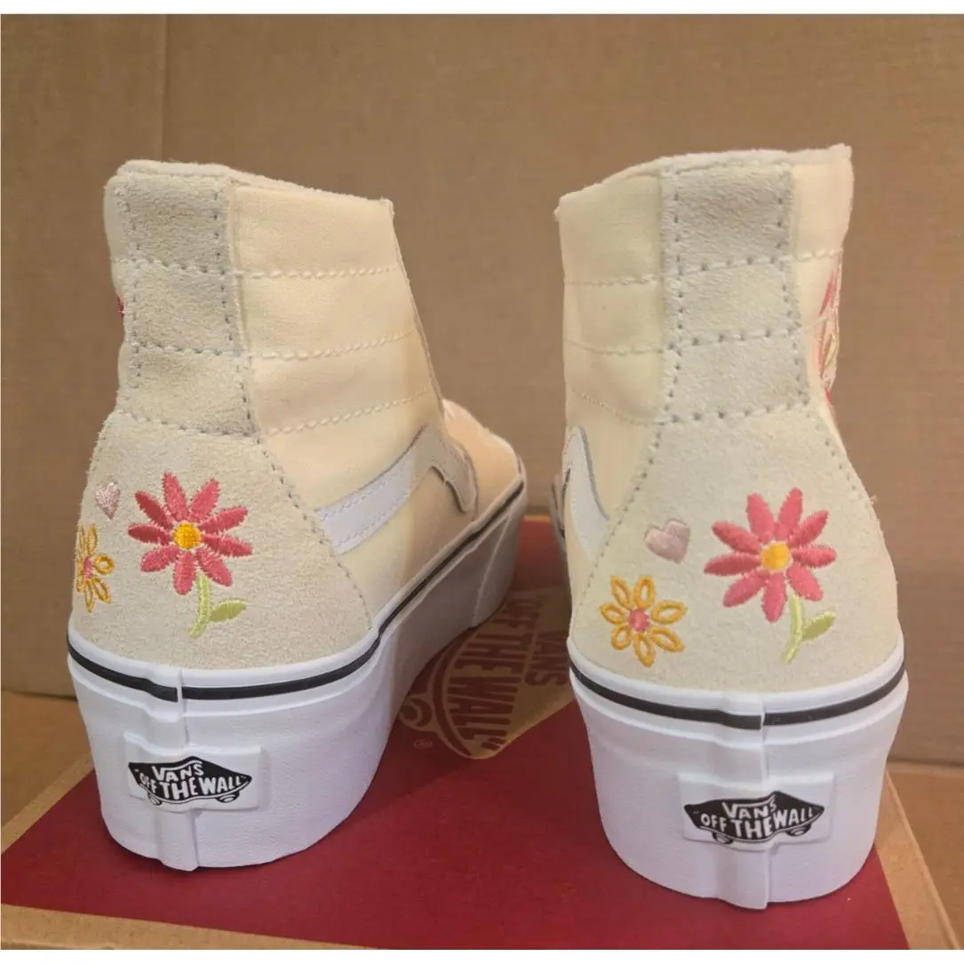 Vans shoes - Vans Sk8-Hi - Embroidery Classic White/True White (UPC: 197064704149) 2