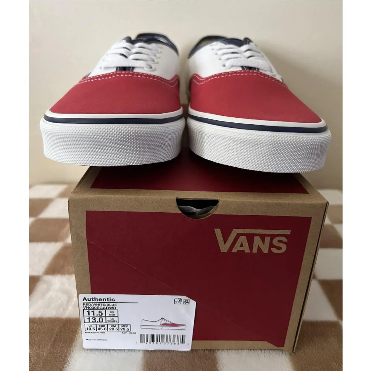 Vans shoes - VANS Authentic - Authentic - VN000EGARWB - Red/White/Blue 9