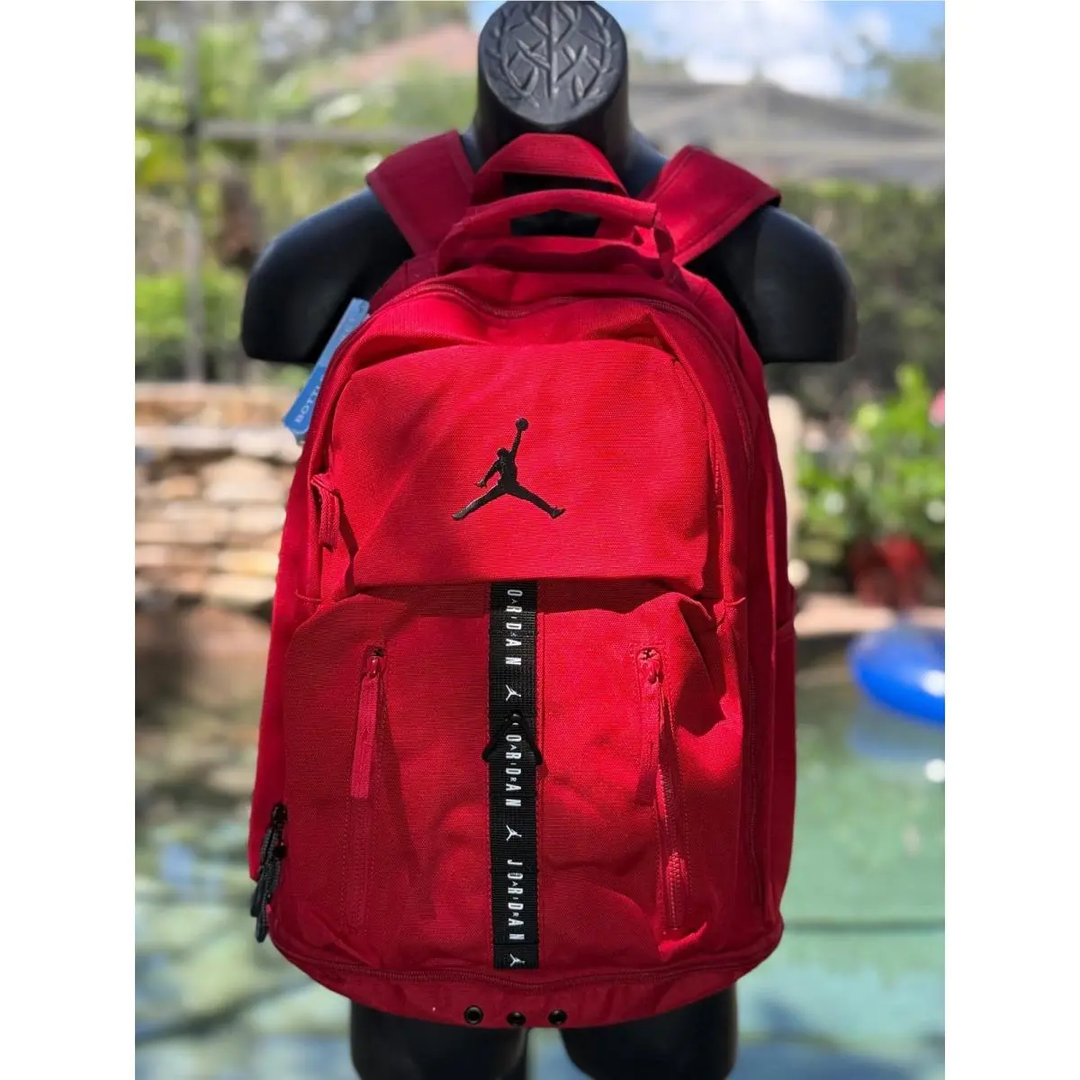 Nike Air Jordan Sport Backpack Red Jumpman Logo Nylon School Gym Bag 9A0743-R78