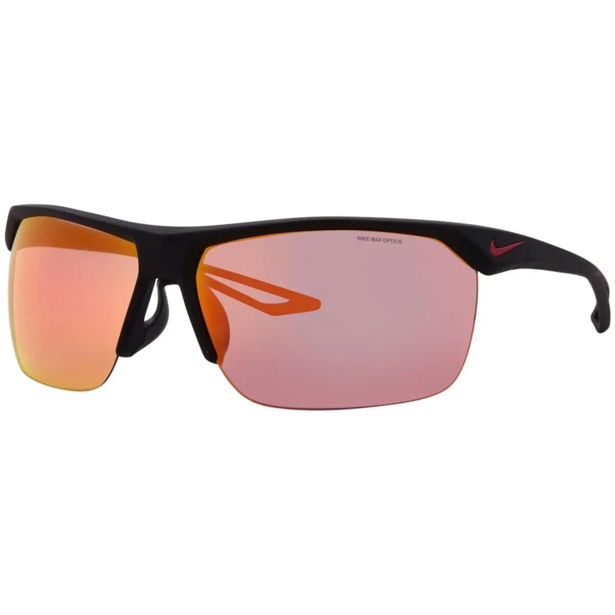 Trainer-m EV1013 006 Sunglasses Men`s Matte Black/grey/red Mirror 67mm by Nike