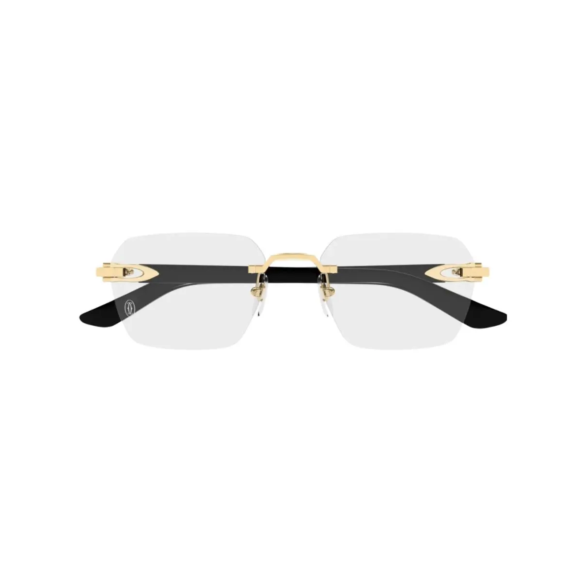 Décor C CT0623O Rectangle Eyeglasses Gold Black by Cartier