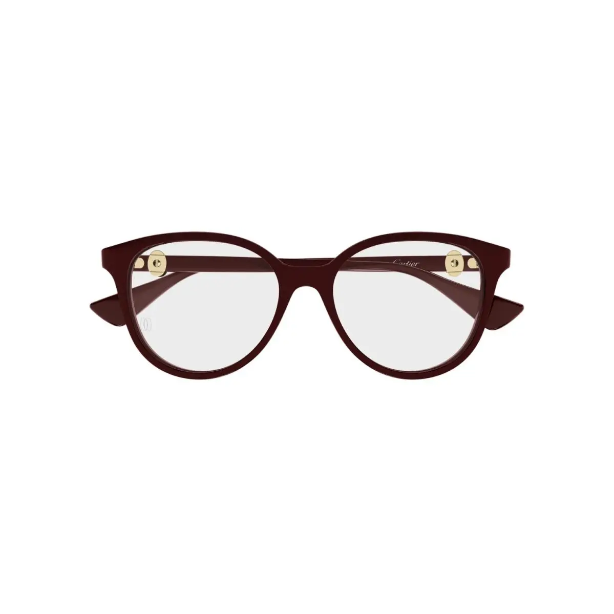 Double C CT0643O Oval Eyeglasses Burgundy by Cartier