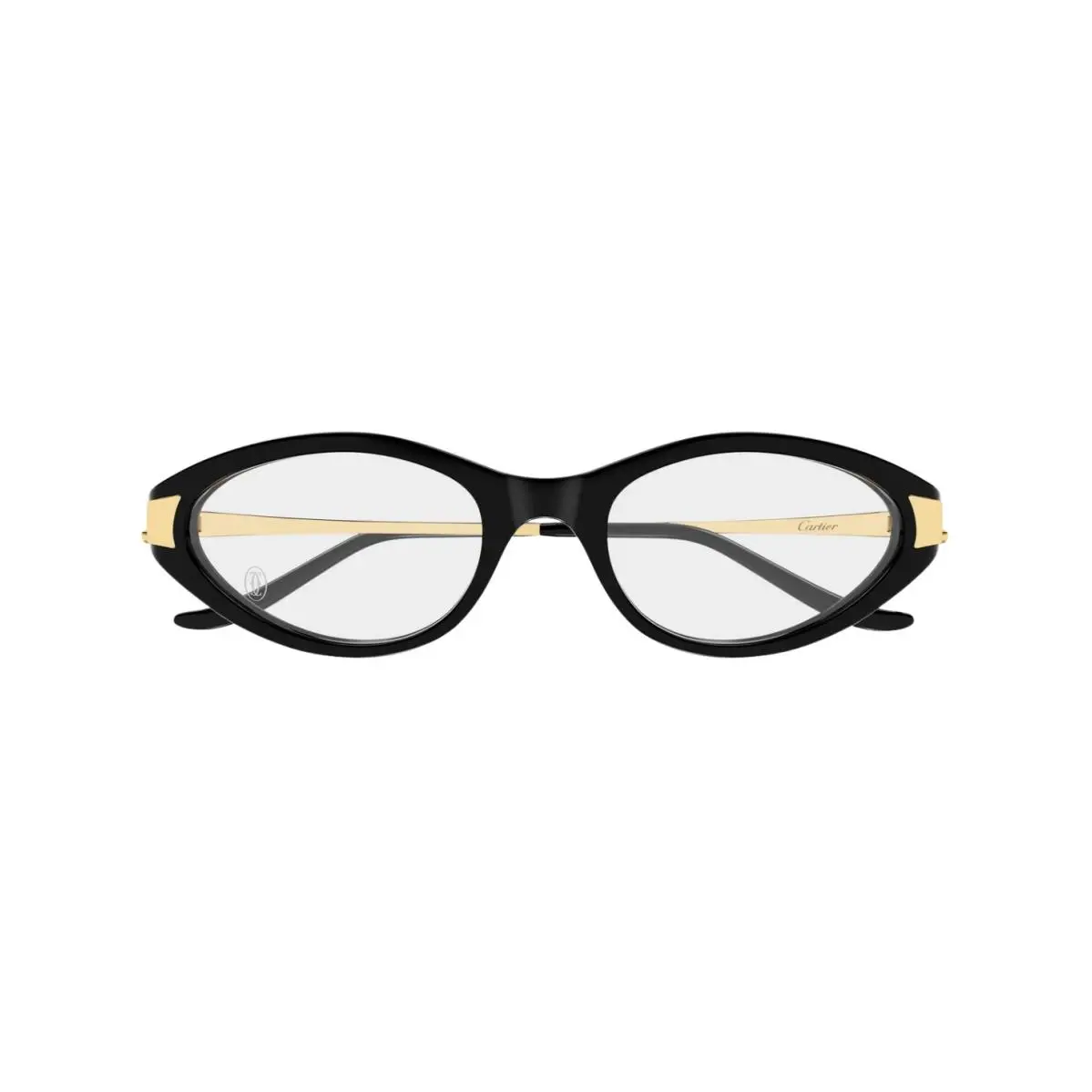 Panthere CT0633O Oval Eyeglasses Black Gold by Cartier